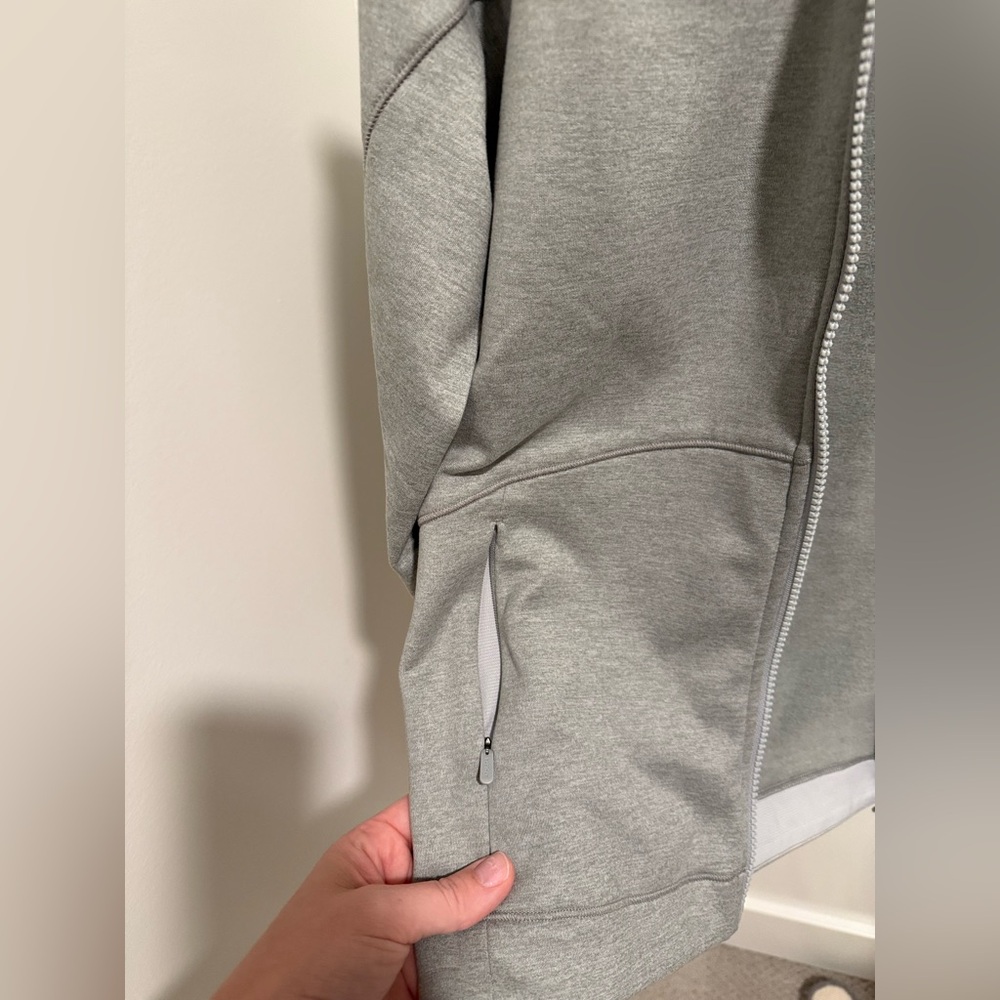 Athleta fleece lined unstoppable full zip hoodie grey size M - Picture 4 of 5